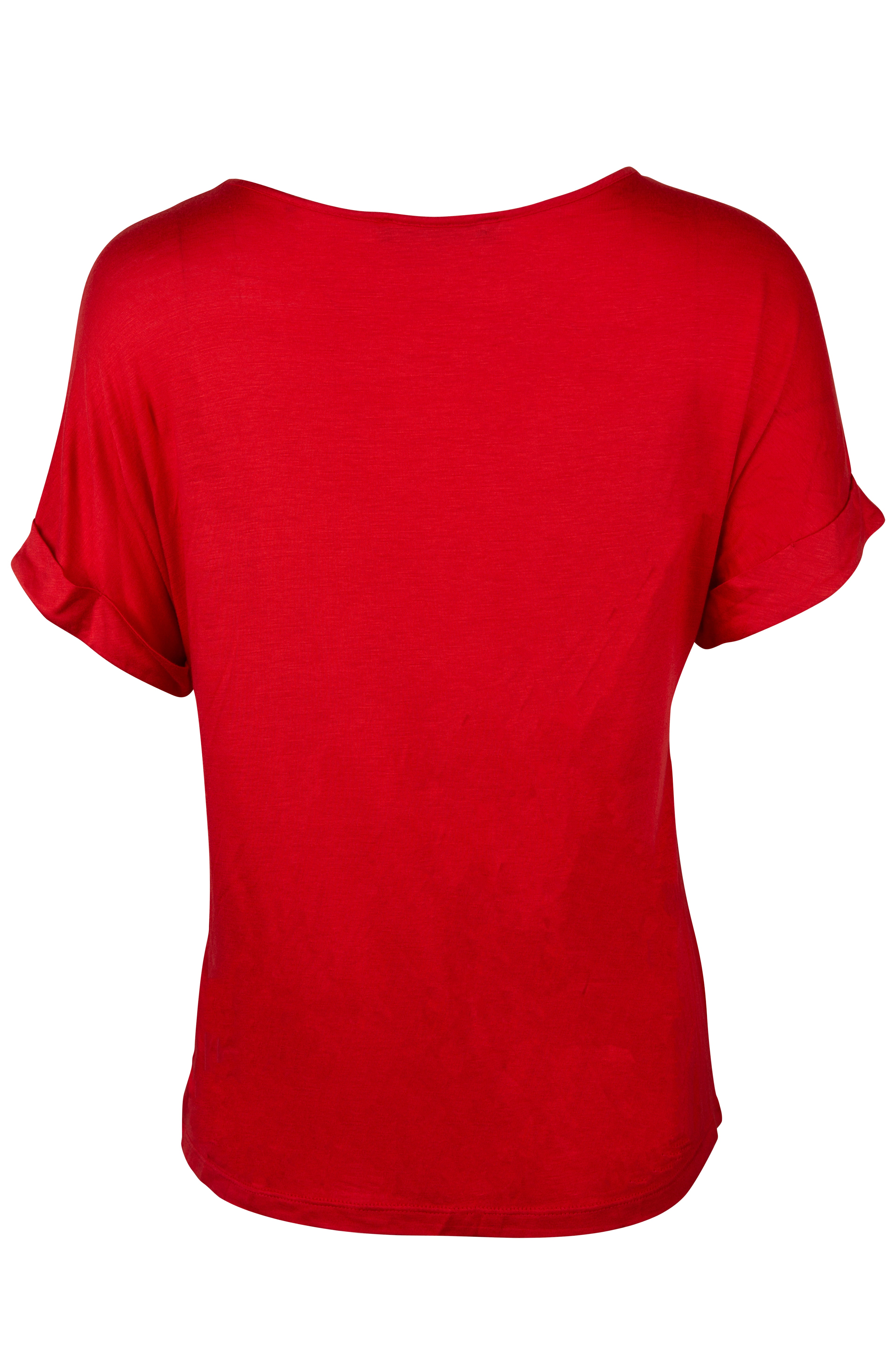 Blusa roja manga corta sale