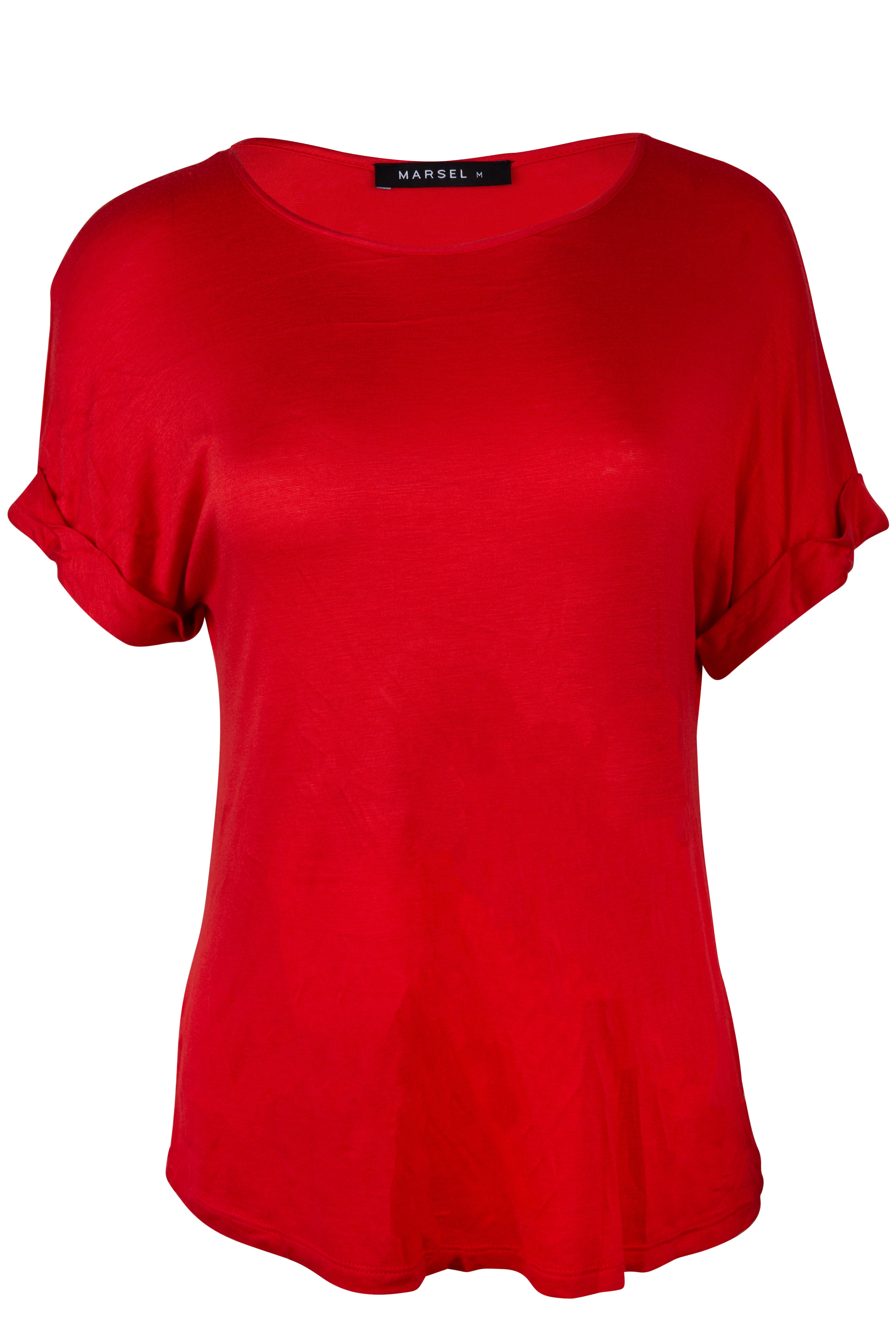 Blusa Roja Manga Corta Cuello Redondo 4 S