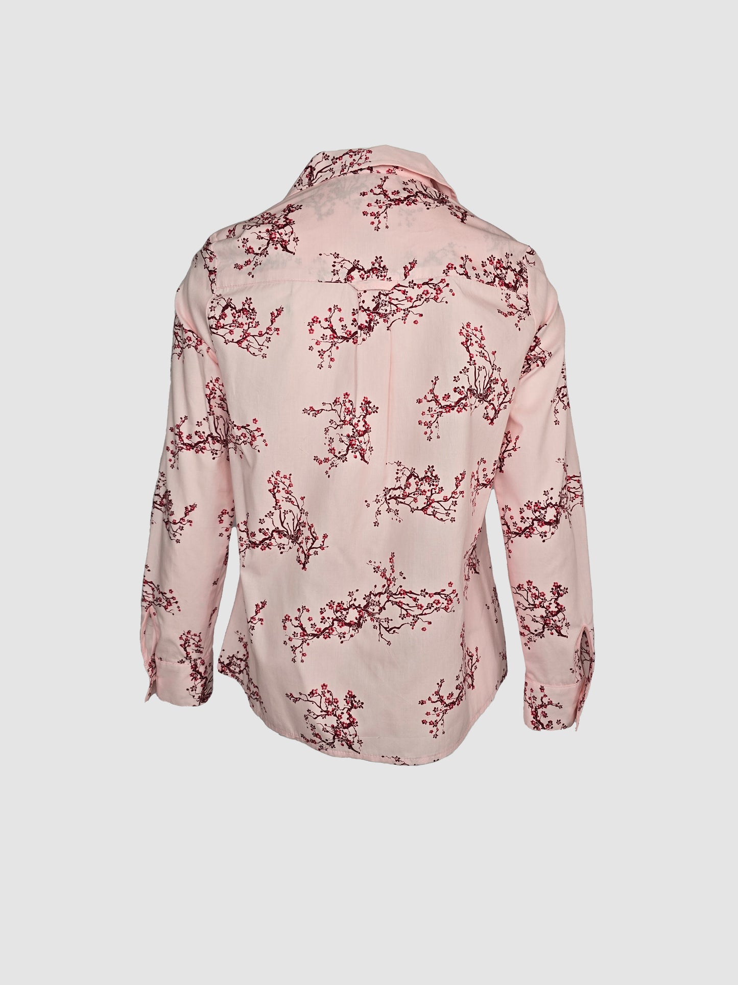 Camisa Rosa Manga Larga Estampado Floral