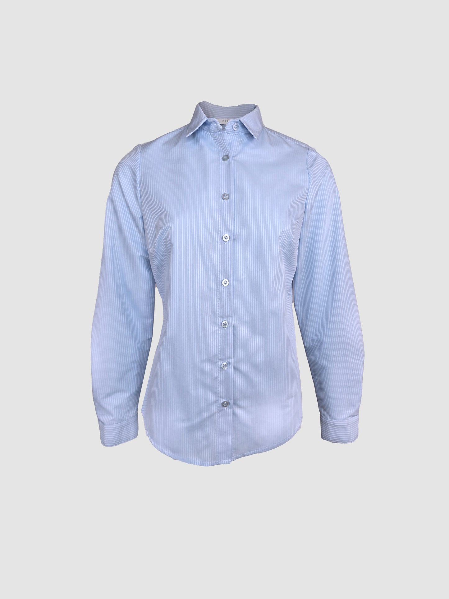 Camisa Azul Rayas en Relieve Manga Larga